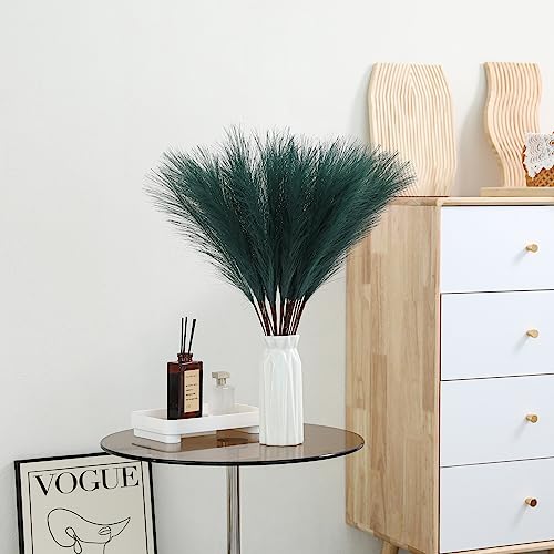 Wertuirk Green Pampas Grass Decor - 30pcs 24 Inch Artificial Pampas Grass Decor Tall, Fake Pompas Grass for Vase Filler, Table Centerpieces, Wedding, Party and Green Home Decor (Green) - color: Green, size: 30 Pieces