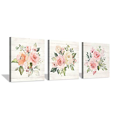 Hardy Gallery Nature Picture Floral Arts Paintings: Bloom Antique Roses Bouquet Graphic Artwork Print on Wrapped Canvas For Walls - color: Roses Bouquet, size: 16'' x 16'' x 3 Panels