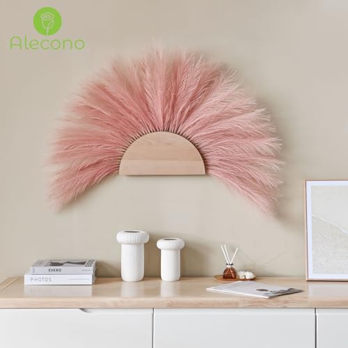 Alecono 𝟯𝟬𝙋𝙘𝙨 Pampas Grass, 17" Faux Pink Pampas Grass Decor for Boho Home Decoration Fluffy Artificial Pampas for Wedding - color: A Dusty Pink, size: 30pcs