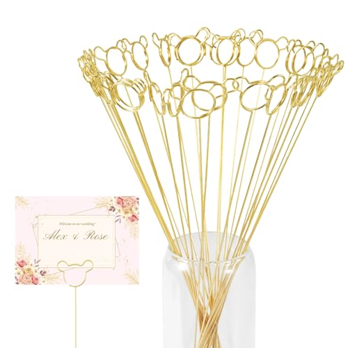 30-Pack Floral Picks Flower Bouquet Decoration Picks - 13 Inch Metal Sticks for Floral Arrangements, Wedding, Party & Craft Decor (Golden Bear Head) - color: Golden bear head