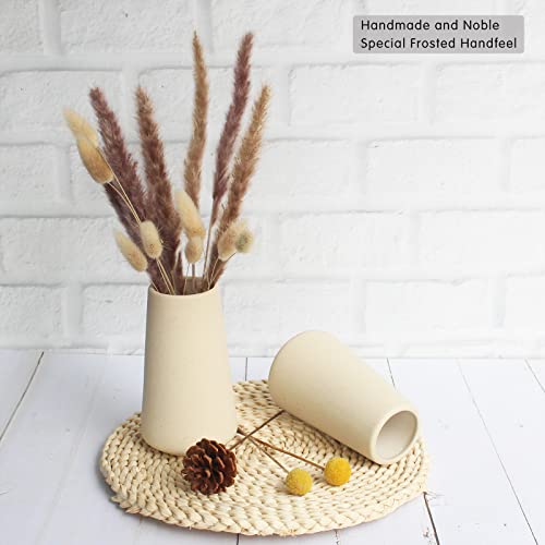 YANLING 6 Pack Light Yellow Ceramic Vase for Flowers, 6 inch Modern Vases for Pampas Grass Simple Shelf Decor, Boho Vases for Home Decor, Wedding Dinner Table Party Office - color: Style E