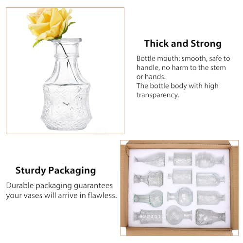68pcs Clear Glass Bud Vase Set, Small Flower Vases for Centerpieces in Bulk, Mini Vintage Vase for Home, Wedding, Table Decor - color: Clear, size: 68pcs