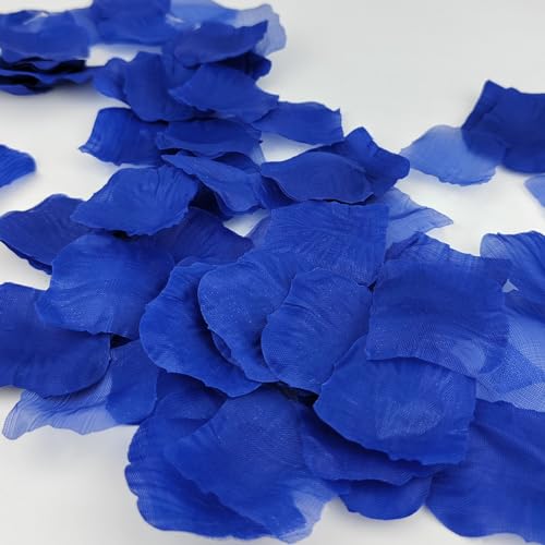 JHFGJGH 500 Pcs Exquisite Blue Rose Petals, Emulation Silk Rose Petals, Artificial Flower Petals for Romantic Nights, Weddings, Events, and Valentine's Day Deco (Blue) - color: Blue