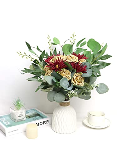 Artificial Flowers 50PCS Real Looking Gold Roses Fake Roses with Stem for DIY Wedding Bouquets Centerpieces Party Baby Shower Home Decorations - color: Gold, size: 3"/50pcs