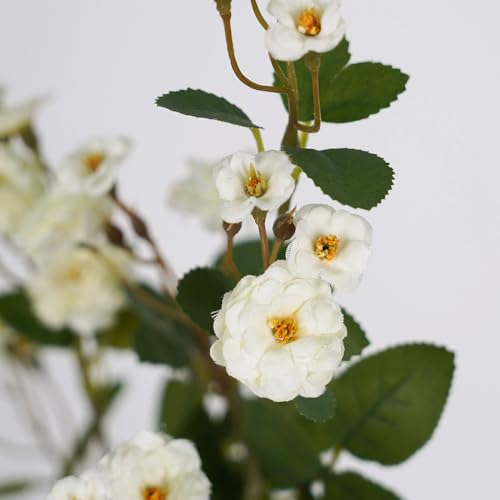 Melorca&Guilla Artificial Plants Fake Flowers,6PCS 29" Artificial Rose for Vase, Long Stems White Artificial Flowers Faux Flower Arrangements for Shop Garden Office Home Décor(6, White Rosa) - color: White Rosa