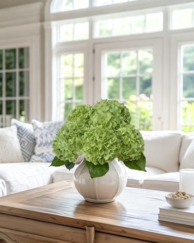 DuHouse 4Pcs Large Hydrangea Artificial Flowers,20 inch Latex Real Touch Hydrangeas Lifelike Hydrangea Flower for Home Wedding Bouquets Centerpieces Party Living Room Decoration(Green) - color: Green, size: 4pcs