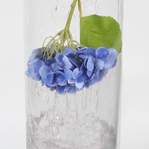 IPOPU 6PCS Real Touch Hydrangea Artificial Flowers Royal Blue Fake Hydrangeas with Stems Latex Realistic Faux Hydrangea Flowers for Wedding Centerpiece Floral Arrangements Home Decor (Royal Blue) - color: Royal Blue