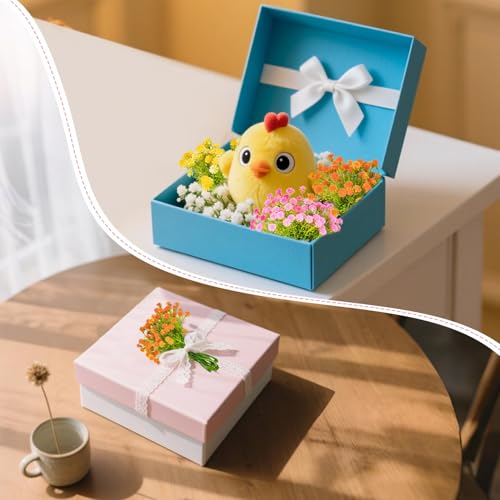 RAINFLOW Baby Breath Flowers Artificial Bulk - 100PCS Mini Flowers for Decoration Scrapbook Supplies Flower Garland Wedding Decorations for Reception Bouquet Accessories Home Decor Multicolor 3.74In - color: Multi Color, size: 100 PCS