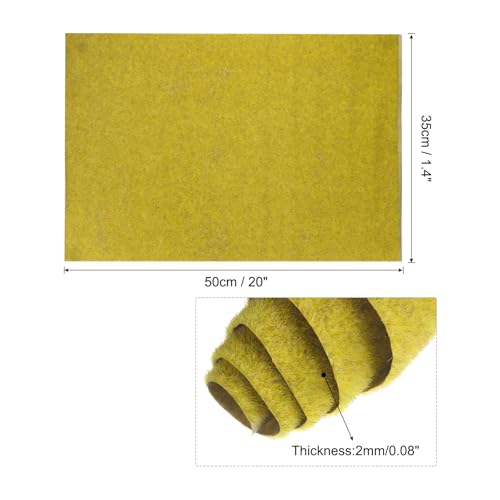 MECCANIXITY 5pcs Artificial Model Grass Mat 14" x 20"(35cm x 50cm) Golden Yellow Small Realistic Fake Turf for Garden Lawn Decoration Model - color: Golden Yellow