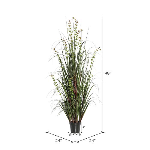 Vickerman Everyday 48" Artificial Potted Green Grass and Eucalyptus - Lifelike Home Or Office Decor - Premium Indoor Faux Potted - Maintenance Free - size: 48"