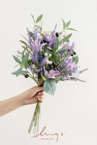 Ling's moment Artificial Greenery Stems Box Set, 37pcs with 9 Kinds of Faux Greenery Picks for DIY Bridal Bouquets Wedding Floral Arrangement Table Centerpieces, Lavender & Plum - color: Prpl-lavender & Plum