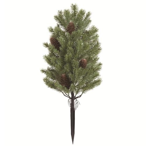Artificial Cedar Topiary Tree, UV Rated, 21.6 Inch, Indoor Outdoor Plant with Ground Spike for Front Porch, Door, Office, Garden Decor (D, One Size) - color: D