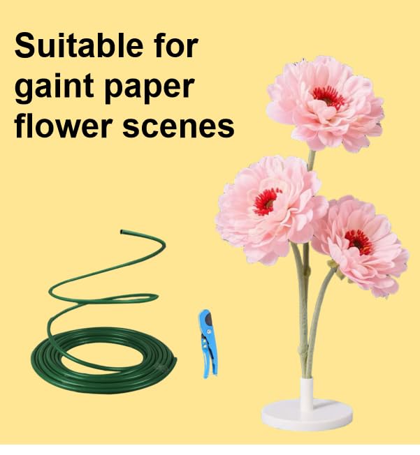 32ft Long 20mm Diameter Flexible Pipe PVC Tubing - Bendable Pipe Stem for Artificial Flowers Stem, Balloon Arches, Floral Wedding Decor, DIY Crafts, Cosplay Props (Gold (32ft+1PCS Tubing Scissor)) - color: Gold (32ft+1PCS Tubing Scissor)