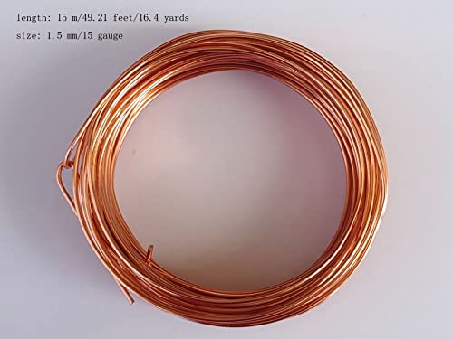 15 Gauge Anodized Aluminum Wire 49 Feet for Jewelry Making Craft DIY（1.5mm,Champagne,41504） - color: Champagne, size: 15 Gauge