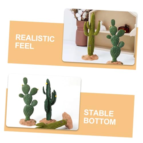 ABOOFAN 3pcs PVC Crafted Simulated Cactus Ornaments for Room Decor Artificial Plants for Home Boho Style Desk Decor for Women Office