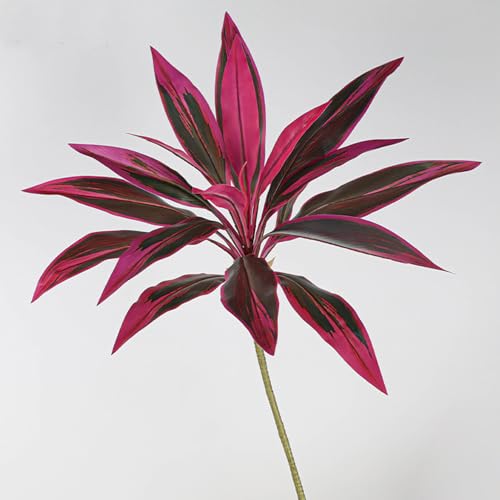 2Pcs Artificial Cordyline Red Plant, Fake Dracaena Plants Indoor Outdoor, 44in Realistic Faux Silk Plants for Home Office Decoration