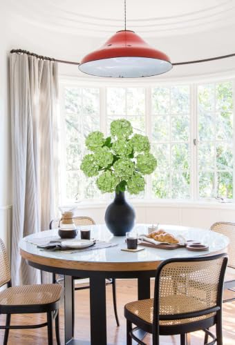 DILATATA Real Touch Hydrangea Artificial Flowers 19” Tall Artificial Hydrangea Flowers Double-Headed Faux Hydrangeas, Green Hydrangeas, Realistic Silk Hydrangea for Home Decor Weddings Arrangements - color: Green#02