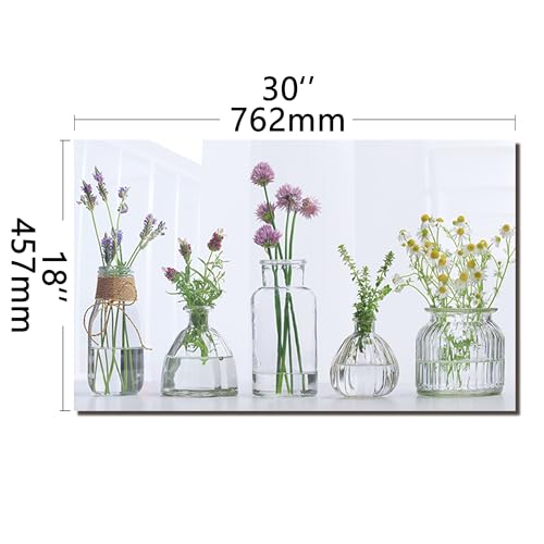 DAIFURONGE Tempered Glass Backsplash for Kitchen,Flowers and Vase,30"x18" | Behind Stove Back Splash Panel Protector, Easy to Clean, Kitchen Wall Decor,One Piece Oven and Range Backsplash - size: 30"L x 18"W