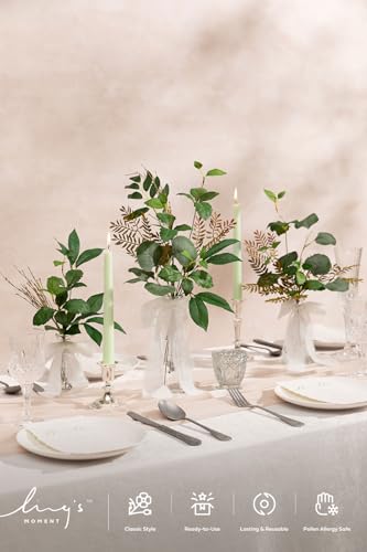 Ling's moment Artificial Greenery Stems Box Set, Faux Greenery Picks for DIY Bridal Bouquets Wedding Floral Arrangement Table Centerpieces, Olive Green & Dark Green - color: Greenery Combo- Olive Green & Dark Green