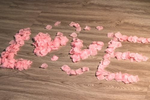 SITUMEIZI 1500PCS Pink Rose Petals Silk Rose Petals for Romantic Night for Her Set Wedding,Party,Proposal Anniversary Decorations - color: Pink, size: 1500