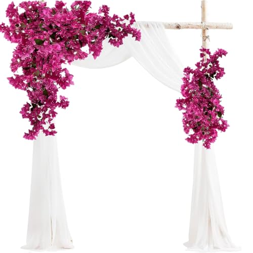 Pack of 16 - Artificial Bougainvillea Flower Stems Silk Bougainvillea Long Branches Full Blossoms for Home Wedding Table Centerpiece Shower Event Backdrop Indoor Outdoor Decorations (Violet) - color: Violet