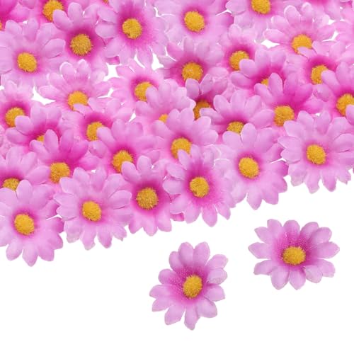 uxcell 100pcs Artificial Daisies Flower Heads,1.6" Silk Fake Daisies Heads Mini Daisies Artificial Flowers Bulk for DIY Wedding Bouquets Centerpieces Party Home Decorations, Purple/Yellow - color: Purple/Yellow
