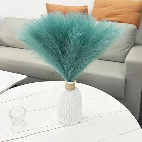 30pcs 22" Faux Pampas Grass - Blue Pampas Grass Decor Short Artificial Pampas Grass for Boho Home Wedding Mothers Day Decoration - color: Lake Blue, size: 30pcs
