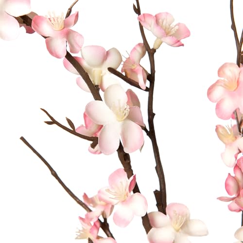 Ammyoo 4Pcs Cherry Blossom Branches Artificial Flowers for Spring Summer Indoor Decoration,Faux Long Stem Artificial Flowers for Wedding Home Office Bedroom Party Table Centerpieces Decor (Pink) - color: Pink