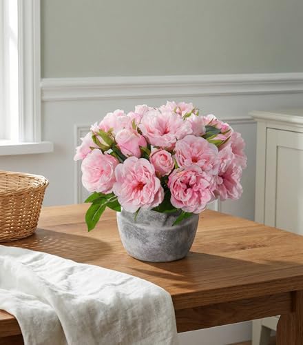 florisso Red Rose Artificial Flowers - 13 Branches Faux Roses for Wedding Bouquets, Table Centerpieces & DIY Crafts (Artificial Roses) - color: Rose-red