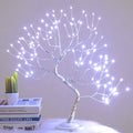 FuChsun Bonsai Tree Light 108 LED Artificial Tree Lamp, Battery and USB Operated (White Glow Silver Branch) - color: White Glow-silver Branch