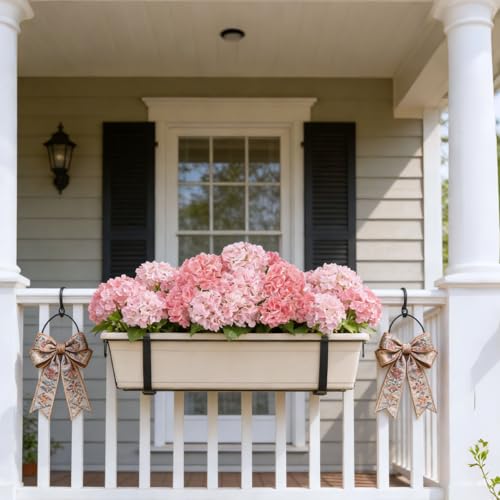INXUGAO Artificial Flowers Fake Outdoor Hydrangea Bouquets with Long Stems, 3Pcs 18" Faux Pink Hydrangeas with Latex Real Touch for Outdoors, Wedding, Baby Shower and Party Decor - color: Pink