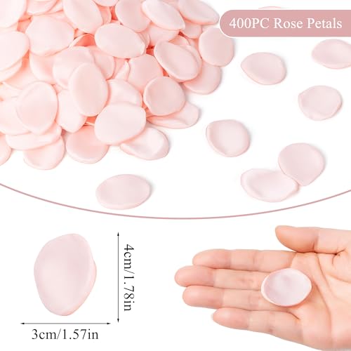 SITUMEIZI 400PCS Fake Pink Rose Petals Faux Silk Flower Petals for Romantic Night for Her Set Valentine's Day, Wedding, Proposal Anniversary Decorations - color: Pink