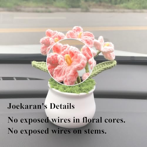 Joekaran Crochet Flowers Cute Flower for Her, Graduation Birthday Gifts for Women and Teacher, Mother, Coworkers, Valentines, Christmas, Desk Decor,Home Office Decoration(Pink Gradient Myosotis) - color: Pink Gradient Myosotis