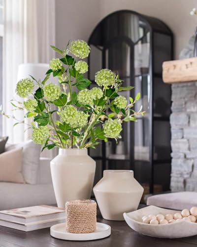 Faux Hydrangea Flowers 31" Light Green Artificial Hydrangea Spray with 5 Flower Heads, 3 Per Bag.Faux Hydrangeas Plastic Flowers Fake Hydrangeas for Indoor Outdoor Wedding Table Centerpieces Decor - color: Light Green #98