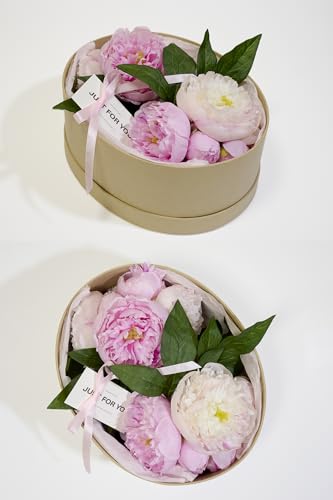 Peonies Artificial Flowers, Silk Pink Peony 2 Bouquets for Wedding, Faux Peony Flowers, Real Touch Peonies,Silk Flower Bouquet Peony Gift Box (Pink)
