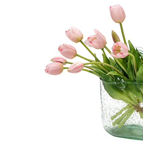 15pcs Artificial Tulips Flowers,Soft Touch Latex Bouquet, Fake Tulips Flowers,Spring Wedding Home Room Table Centerpiece Decor Light Pink Set - color: 15pcs Light Pink(no Vase)