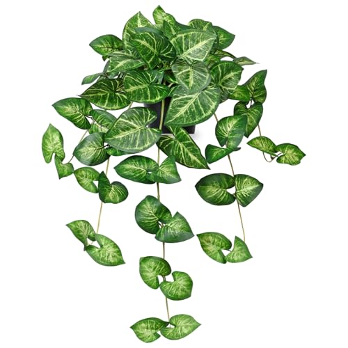 TOCHGREEN Artificial Plants Fake Pothos Ivy Plant Silk Plant for Home Decor Indoor in Pot,Faux Hanging Plant Realistic Small Faux Potted Plant for Bedroom Shelf Indoor Outdoor Decor (Golden Green) - color: Golden Green