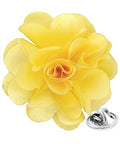 Premium Men's Formal Solid Color Flower Lapel Pin - Boutonniere for Men, Brooch Pin - color: Maize