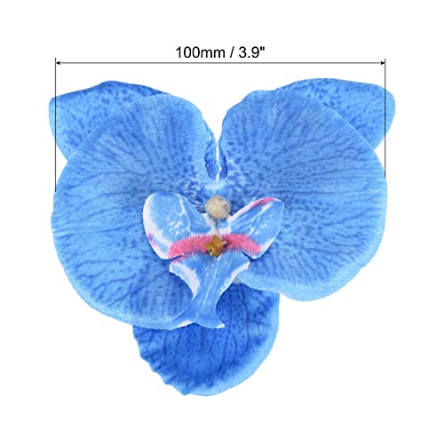 PATIKIL 10cm/3.9" Artificial Orchid Flower Heads, 20 Pack Silk Phalaenopsis Fake Butterfly Orchid Heads for Wedding Floral Bouquet Decor DIY Craft Making, Blue - color: Blue, size: 3.9"