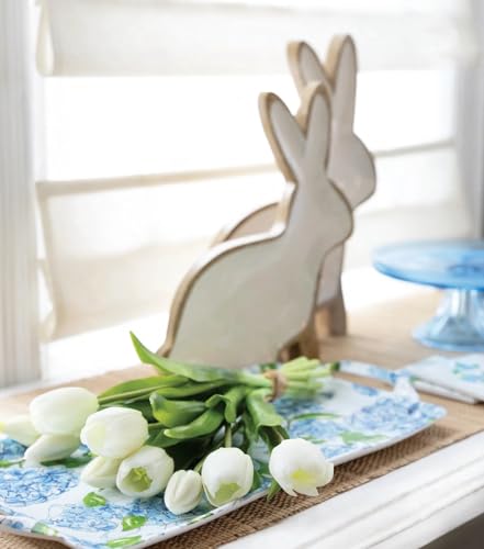 Boston International Artificial Faux Flowers Long-Stemmed Spring Tulips Bouquet, 18.75", White - color: White, size: 18.75"