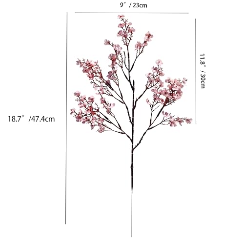 ONLY ART Light Pink Silk Baby’s Breath Flowers – 6 Bundles, 18.7" Faux Florals with Flexible Stems for New Year and Valentine's Day Elegant Home, Wedding & Event Décor - color: Light Pink