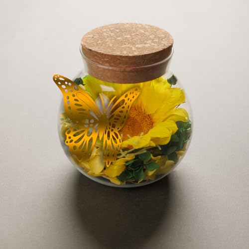 NATROSES Christmas Birthday Gifts for Women - Handmade Preserved Flowers Wish Bottle for Valentine's Day, Mother's Day, Anniversary, Home Decor (Yellow) - color: Yellow