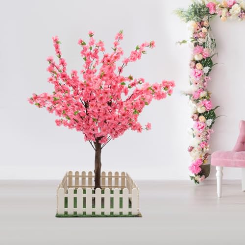 Artificial Cherry Blossom Tree for Home Decor Pink Cherry Sakura Tree Light Faux Cherry Blossom Tree for Indoor Outdoor Office Wedding Party Decor (4FT Tall/1.2M) - color: Pink, size: 4FT Tall/1.2M