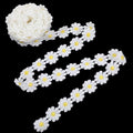 3 Rolls Daisy Ribbon, 113 Inch Polyester Craft Lace with 1 Inch Daisy Flowers for Bridal Bouquet Packaging Wedding Decorations DIY Crafts