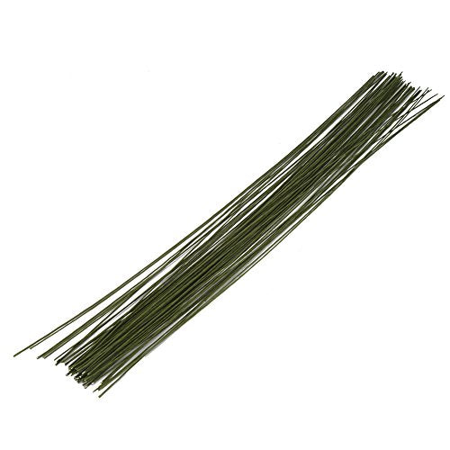 DECORA 26 Gauge Dark Green Floral Wire for Flower Wrap16 inch,50/Package - color: Dark Green