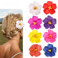 8pcs Hawaiian Flower Hair Clips for Women Fake hair clip for thin thick hair Clips for Wedding Bridal Beach Party (8pcs Vacation style) - color: 8pcs Vacation style