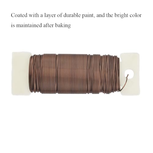 HAHIYO 22Gauge Coffee Color Metal Floral Wire - 3 Rolls, 115Yards (345Feet) - Flexible Paddle Wire for Craft, Christmas Wreath, Flower Arrangement, Bouquet Wrapping, Wedding DIY - color: Coffee, size: 22Gauge-3P/115Yards