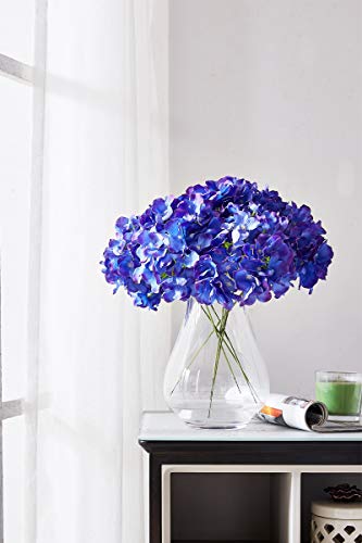 Artificial Hydrangea Flower 10 Heads Lavender Hydrangea Silk Flowers Head for Wedding Centerpieces Bouquets DIY Floral Decor Home Decoration with Long Stems - color: 10pcs Lavender, size: Large