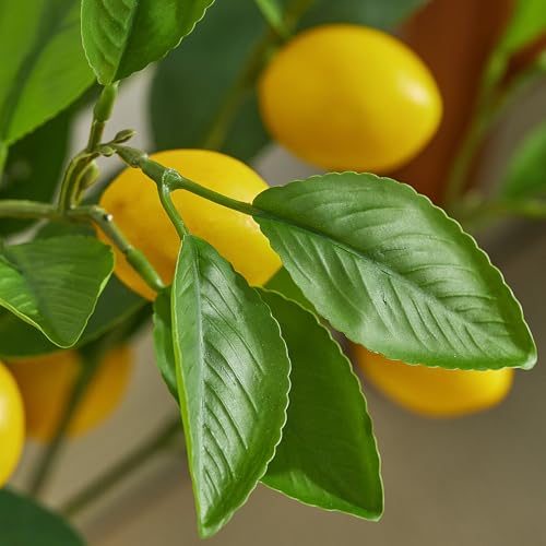 Heleze 36 Inch Artificial Lemon Branches for Vases Greenery Stems with Faux Fruits Realistic Lifelike Fake Lemon Tree Branch for Home, Dining Table, Kitchen Decor