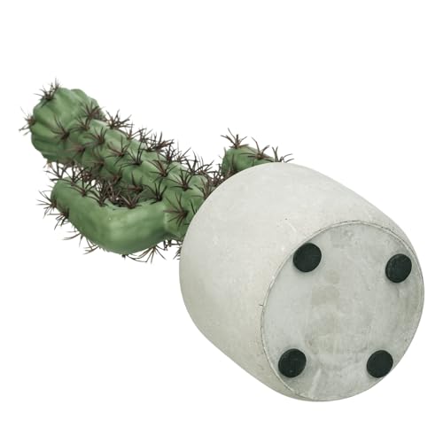 MyGift 16 Inch Artificial Fake Cactus Saguaro Plant in Cement Planter Pot, Southwest Decor Indoor Faux House Plant